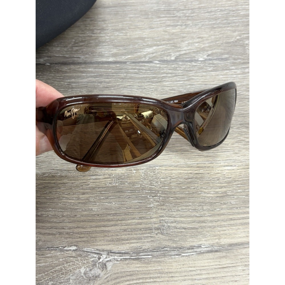 Maui Jim 189-26 Lagoon Sunglasses Polarized Bronze Glass Lens Made In Italy
